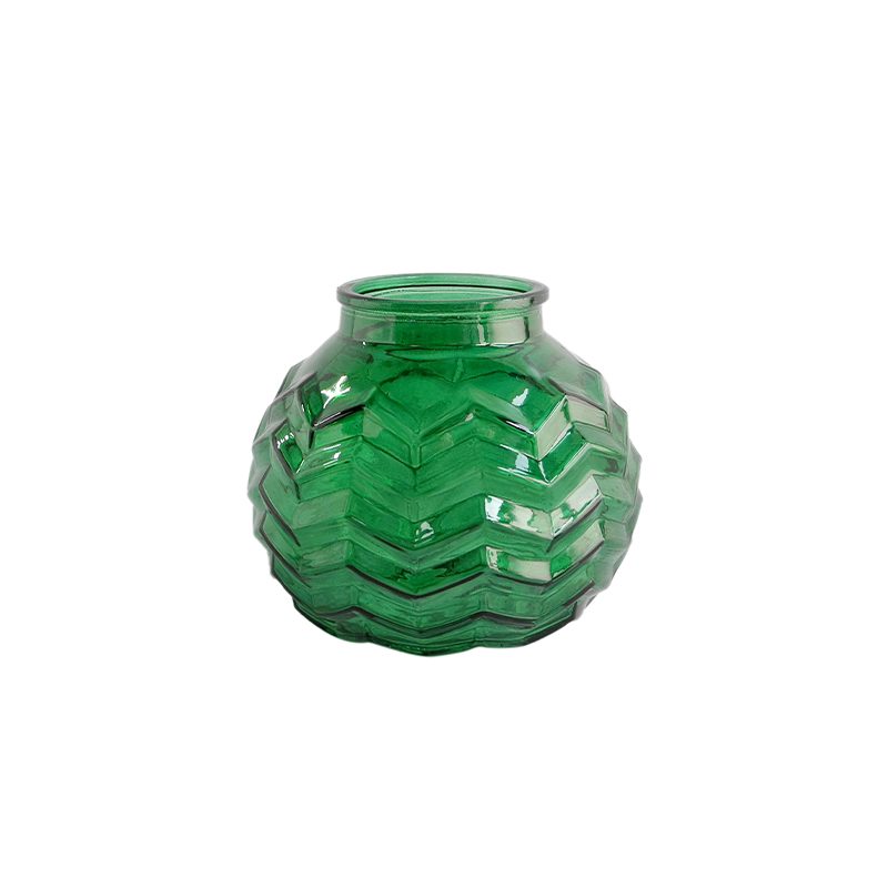 Green Ripple Design Glass Vases YD-CGV-034