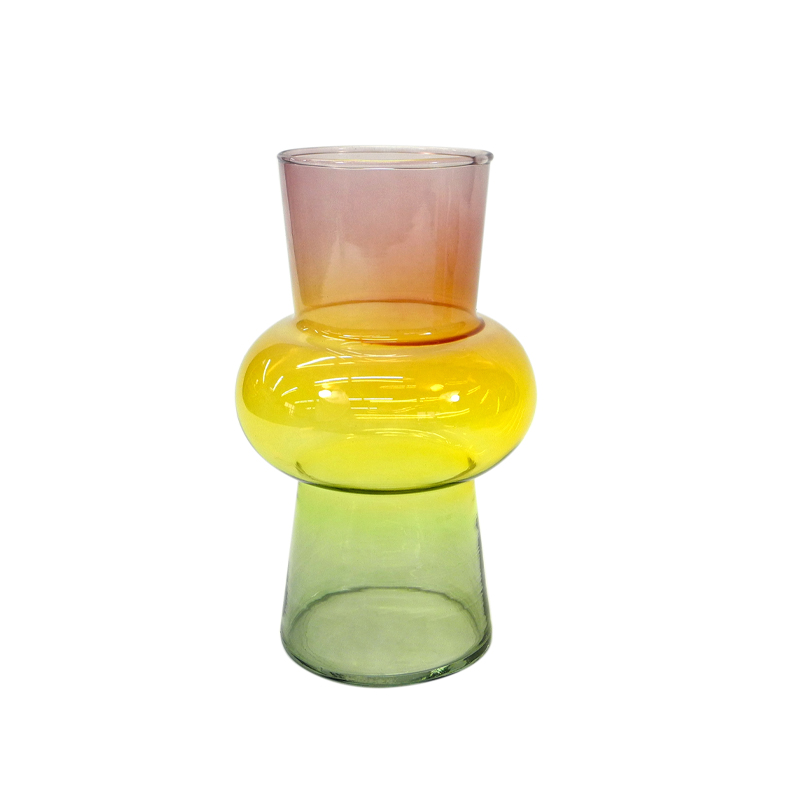 Warm Color Gradient Striped Glass Vases YD-CGV-094