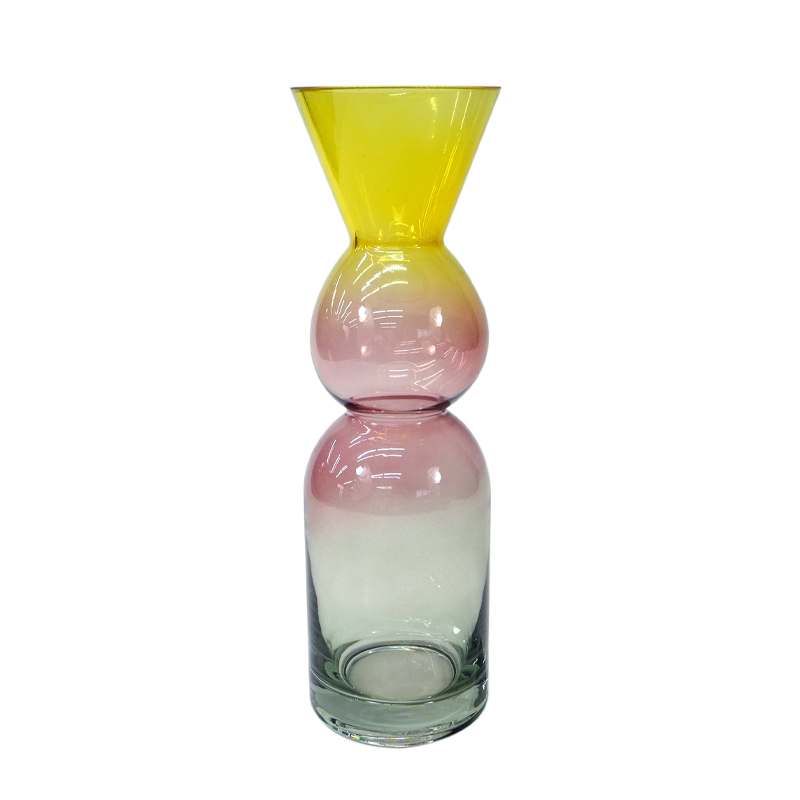 Warm Color Gradient Striped Glass Vases YD-CGV-094
