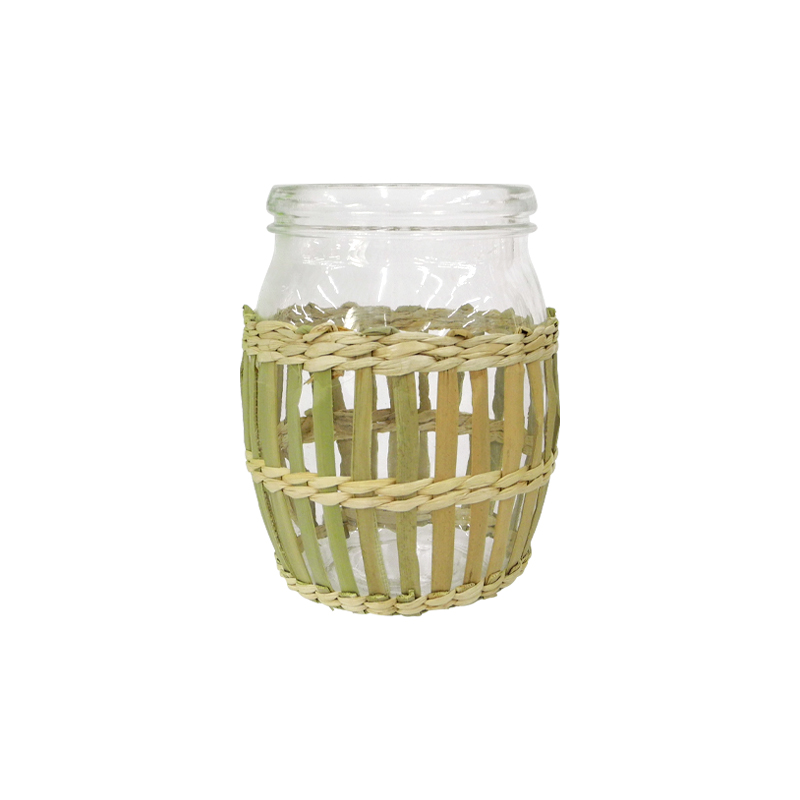 Mixed Rattan And Bamboo Glass Vases YD-ACC-039