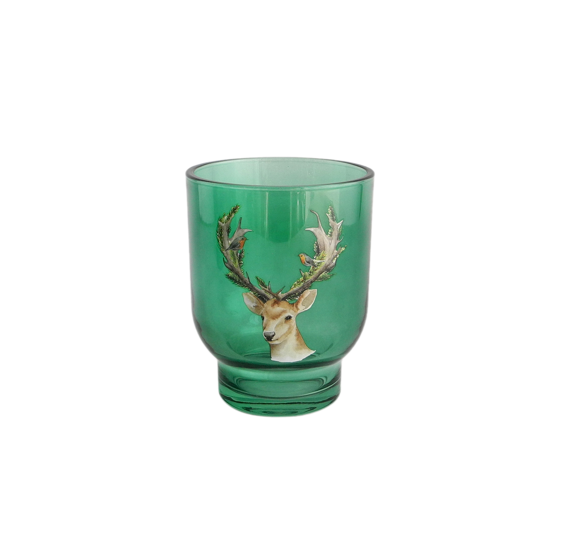 Green Christmas Candle Holder & Wax BOttle YD-CX-030