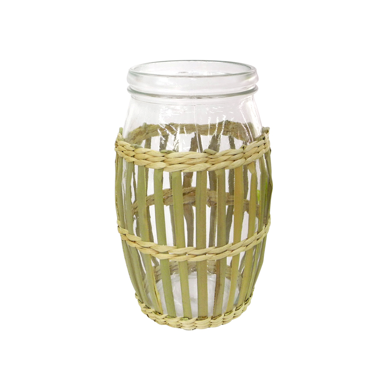 Mixed Rattan And Bamboo Glass Vases YD-ACC-039