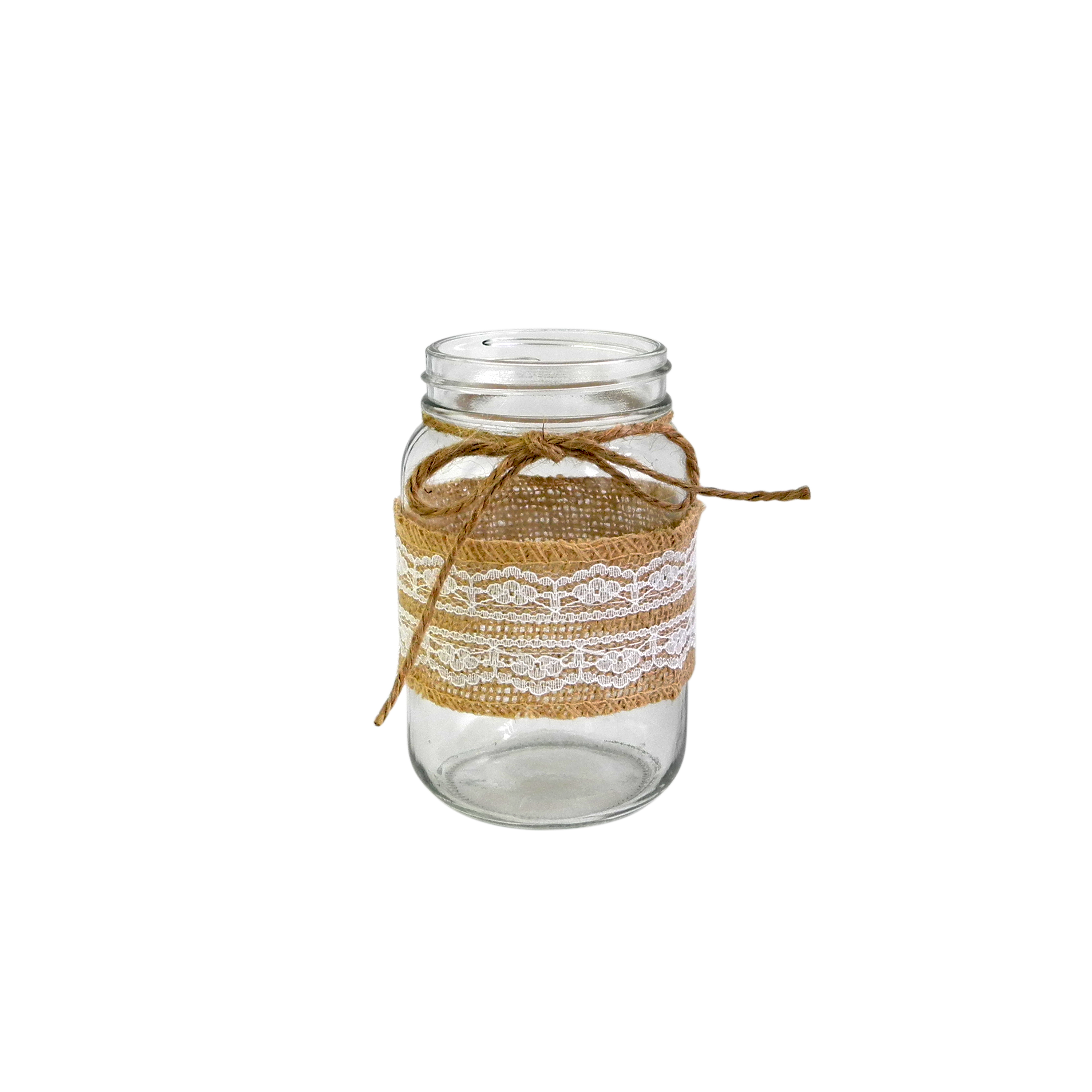 Lace Linen Glass Bottle YD-ACC-020
