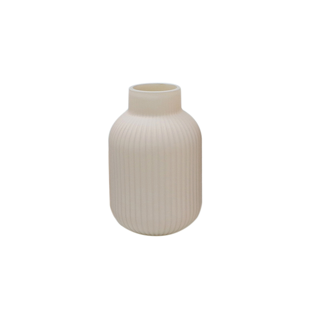 Khaki Frosted Striped Glass Vase YD-ND-468