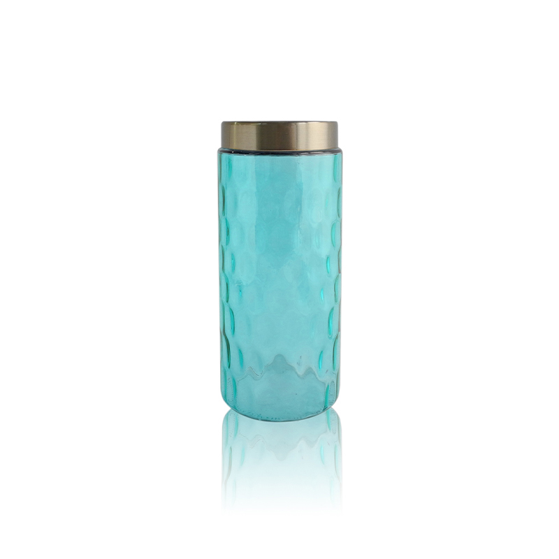 Colored Glass Vase with Metal Mouth YD-OBS-054