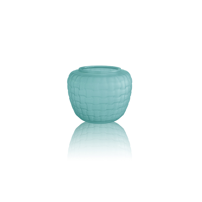 Plaid Frosted Glass Vase YD-OBS-059