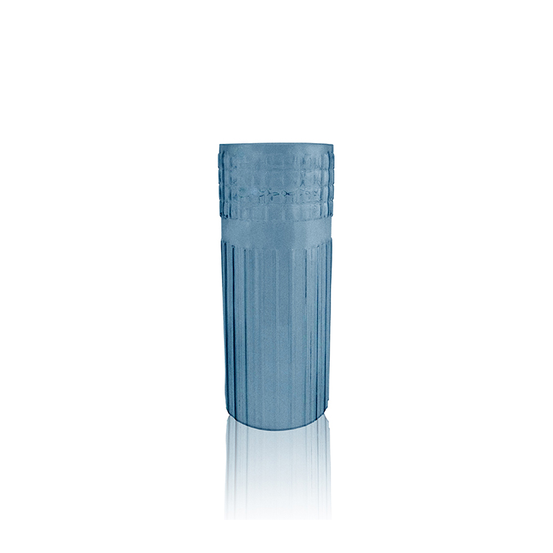 Segmented Relief Frosted Glass Vase YD-OBS-076