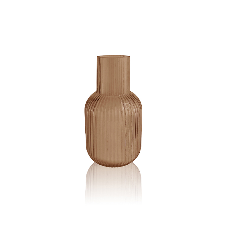 Brown Frosted Glass Vase YD-OBS-091