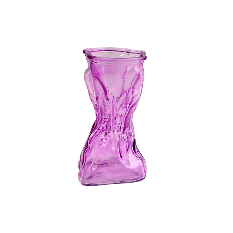 Purple Pleated Glass Vase YD-VL-037