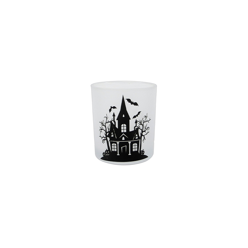 Halloween White Frosted Glass Wax Cup YD-HAL-076