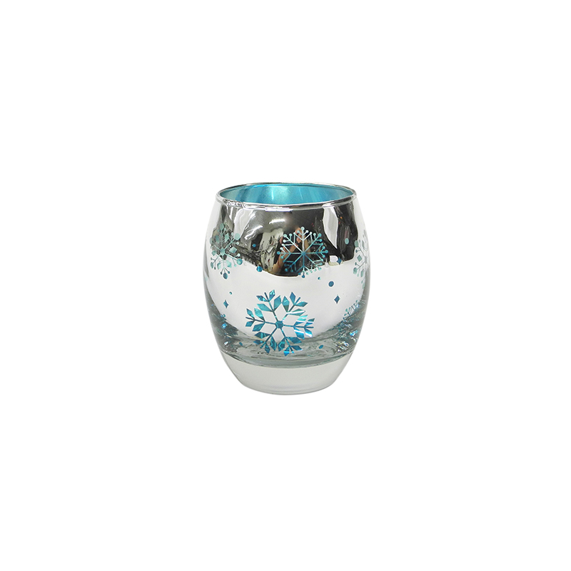 Electroplated Snowflake Pattern Candle Holder YD-CX-069