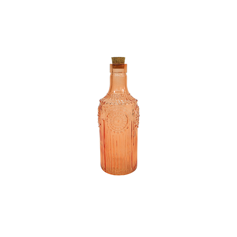 Embossed Pattern Cork Glass Bottle YD-SS-072