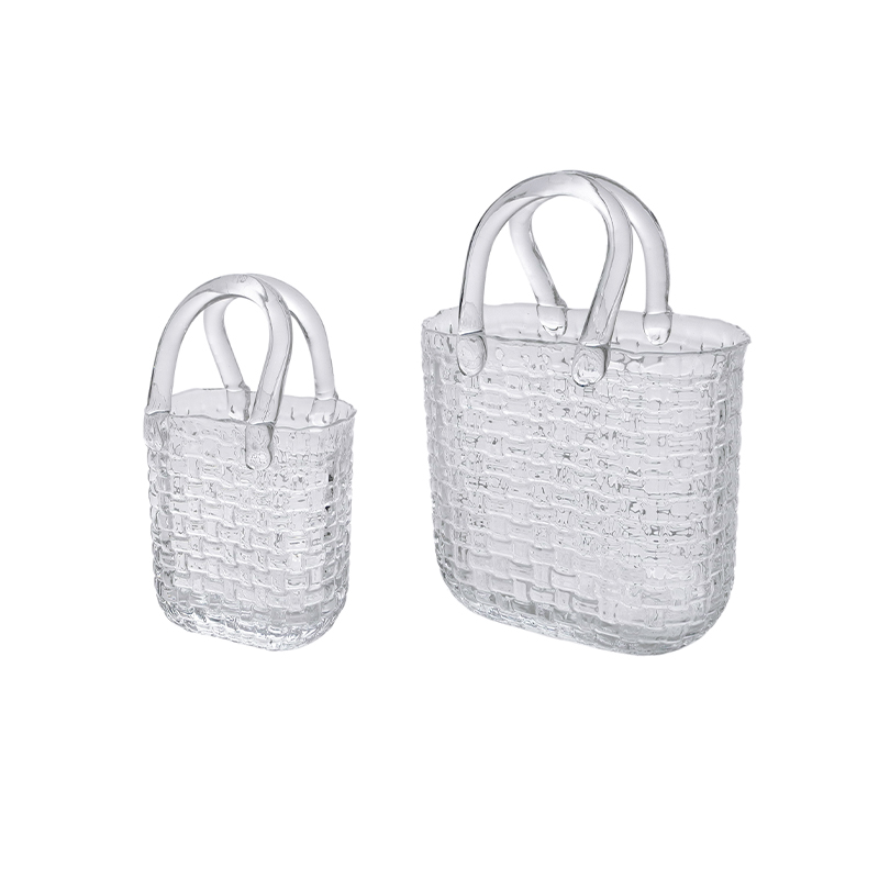 Portable Checkered Glass Vase YD-CGV-073