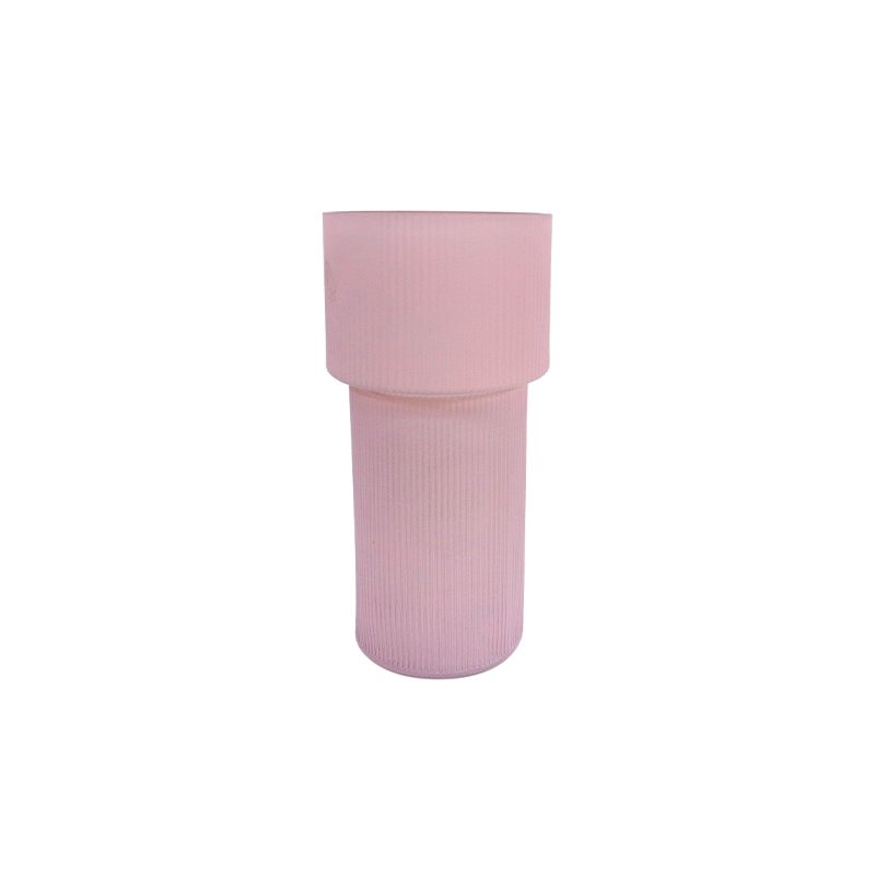 Vertical Striped Frosted Glass Vase YD-ND-263