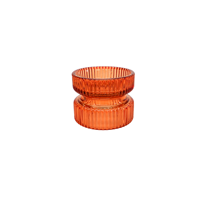 Orange Spray Glass Candle Holder YD-HDWC-189
