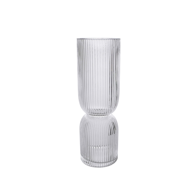 Pinstripe Clear Glass Vase YD-CGV-057
