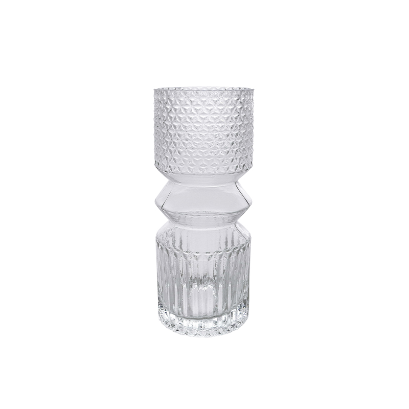 Segmented Relief Glass Vase YD-CGV-060