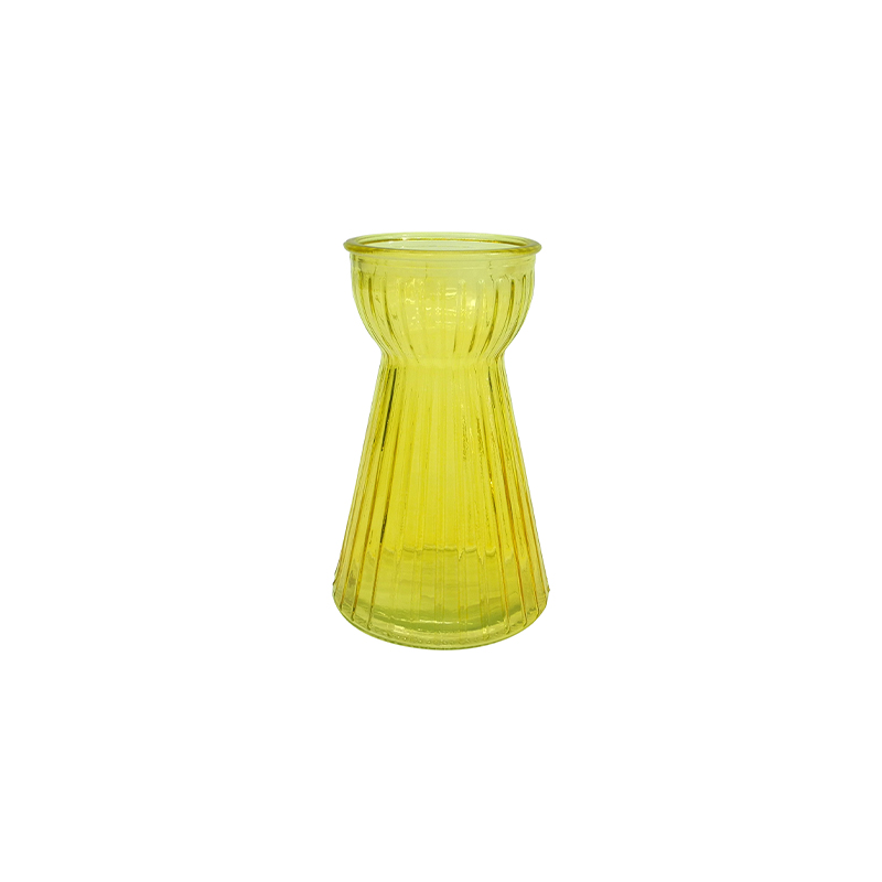 Yellow Tapered Striped Vase YD-SS-086