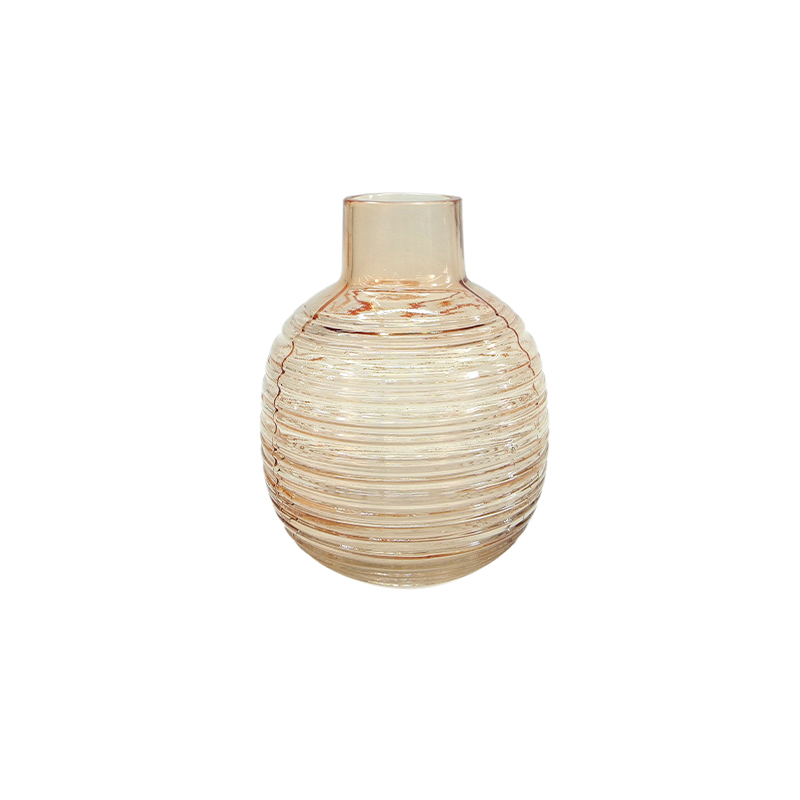 Beige Horizontal Striped Glass Vase YD-SS-112