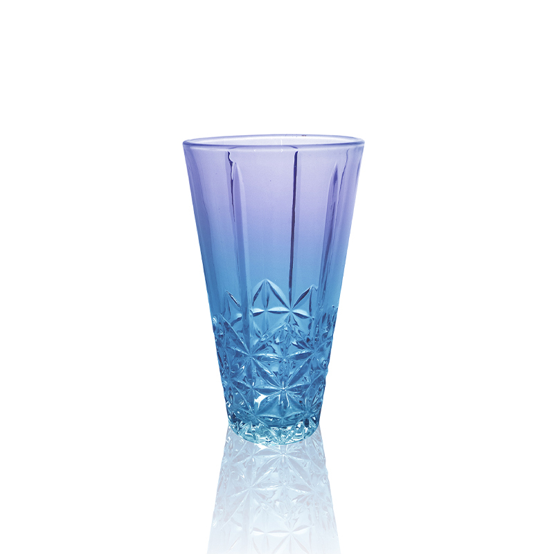 Segmented Relief Gradient Glass Vase YD-OBS-124