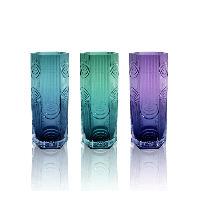 Striped Straight Gradient Glass Vase YD-OBS-120