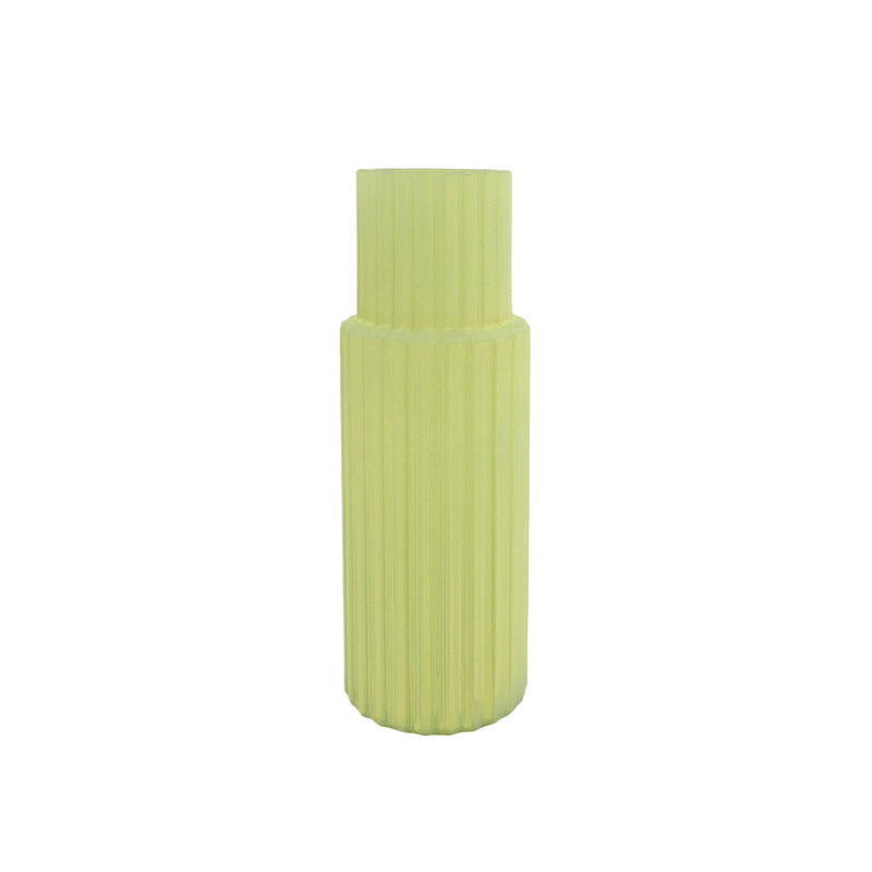 Green Striped Frosted Glass Vase YD-ND-451