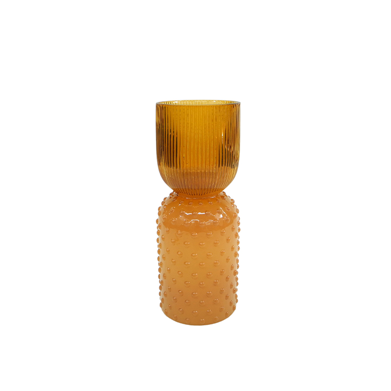Cylinder Block Relief Spray Colored Glass Vase YD-ND-439