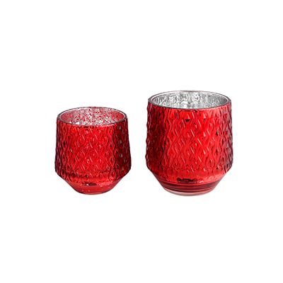 Yorklsun Glassware Red Christmas Candle Holder & Wax Bottle YD-CX-006
