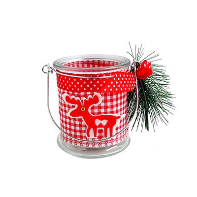 Yorklsun Glassware Christmas Red Candle Holder & Wax Bottle YD-HDWC-047