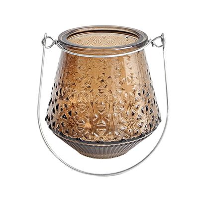 Yorklsun Glassware Autumn Brown Candle Holder & Wax Bottle YD-ND-149