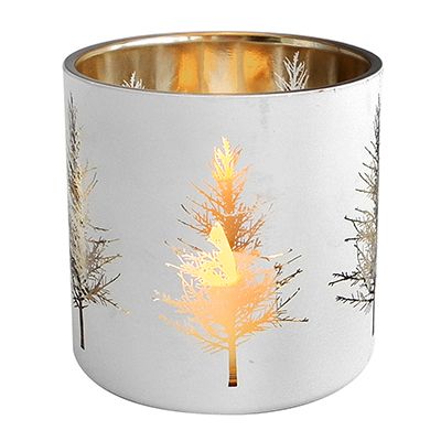 Yorklsun Glassware White Christmas Candle Holder & Wax Bottle YD-HDWC-035