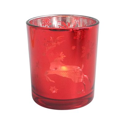 Yorklsun Glassware Red Christmas Candle Holder & Wax Bottle YD-HDWC-038