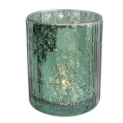 Yorklsun Glassware Dark Green Christmas Candle Holder & Wax Bottle YD-HDWC-040