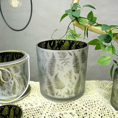 Grey Print Candle Holder & Wax Bottle YD-ND-058