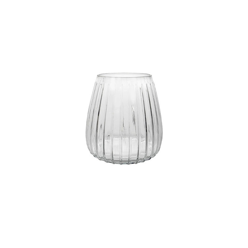 Striped Clear Glass Vase YD-CGV-140