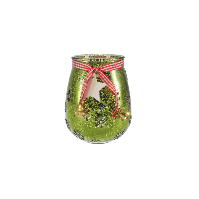 Christmas Snowflake Electroplated Silver Shards Candleholder YD-CX-171