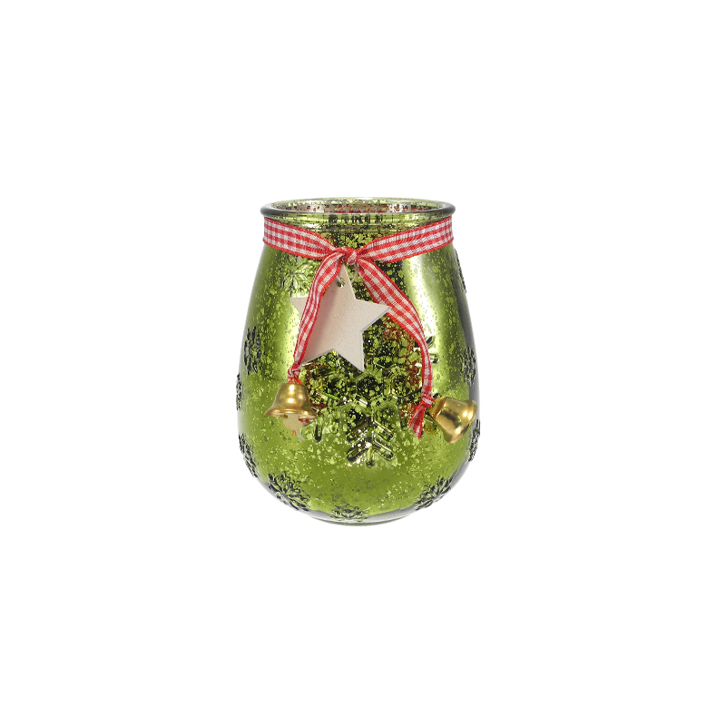 Christmas Snowflake Electroplated Silver Shards Candleholder YD-CX-171