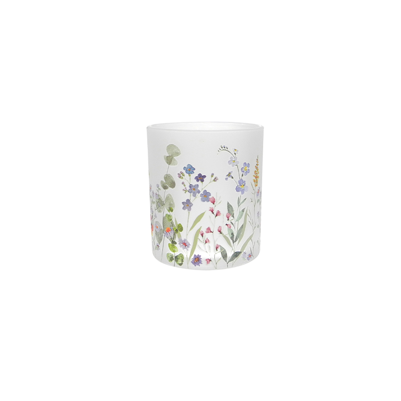 Spring Pattern Frosted Glass Wax Cup YD-SS-129