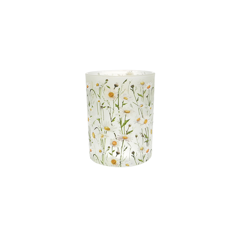 Spring Pattern Frosted Glass Wax Cup YD-SS-129