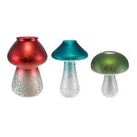 Polished Silver And Crushed Silver Mushroom Decoration YD-CX-119