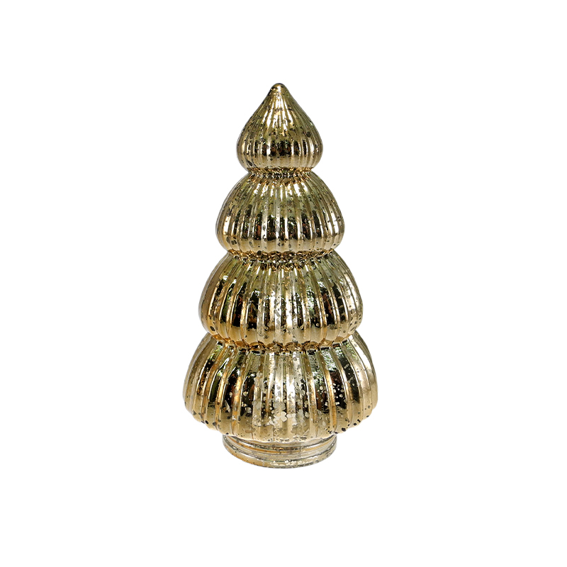 Electroplated Silver-gold Striped Christmas Tree Decorations YD-CX-131