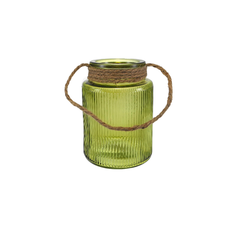 Striped Printed Vase with Cotton Rope Handle YD-TDH-114