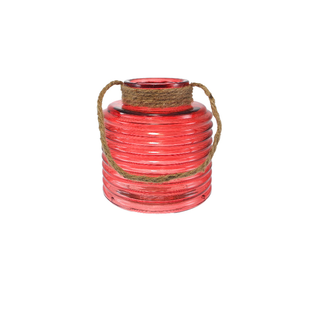 Striped Red Glass Vase YD-TDH-151