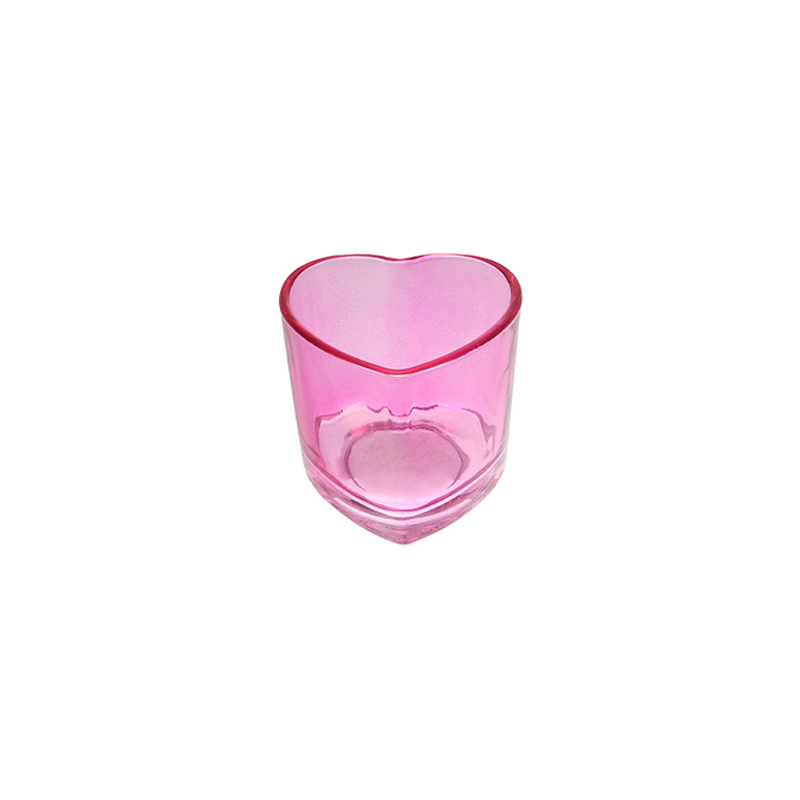 Valentine's Day Heart-shaped Glass Candle Holder YD-VL-075
