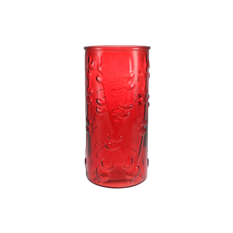 Valentine's Day Relief Colored Glass Vase YD-VL-079