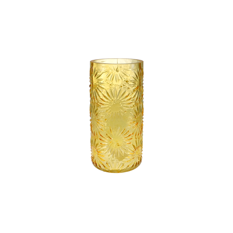 Floral Texture Colored Glass Vase YD-SS-135