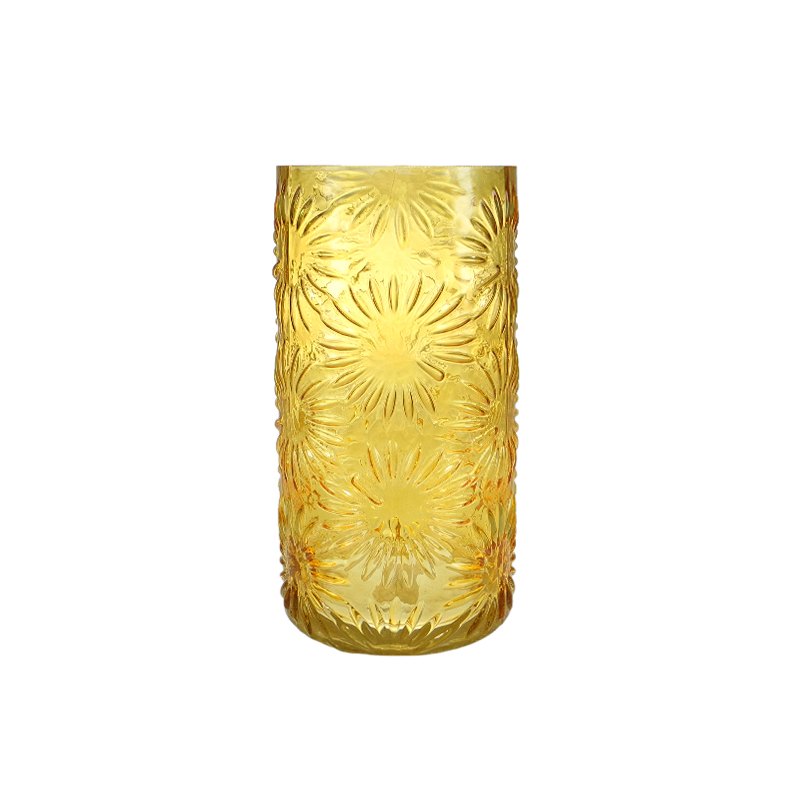 Floral Texture Colored Glass Vase YD-SS-135