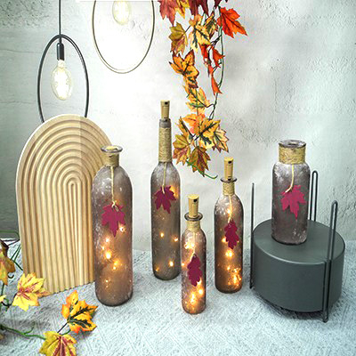 Maple Brown Series Glass Lamp Bottle YD-TDH-012