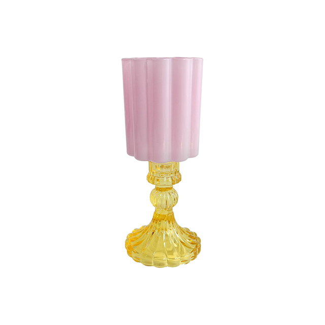 Pink Enamel Modern Candle Holder YD-HDWC-233