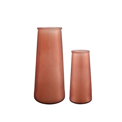 Lotus Root Pink Stripes Glass Vases YD-CGV-054